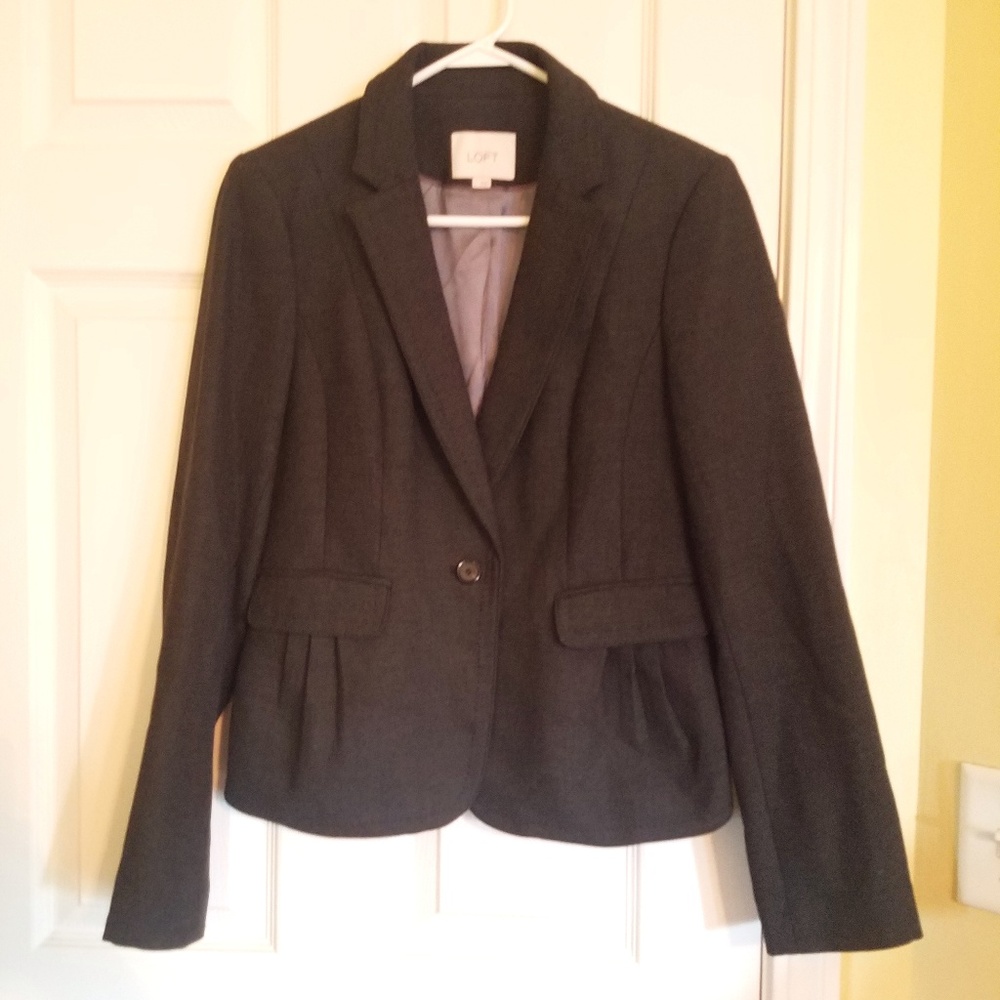 Ann Taylor Loft Gray Blazer Size 6 New Condition